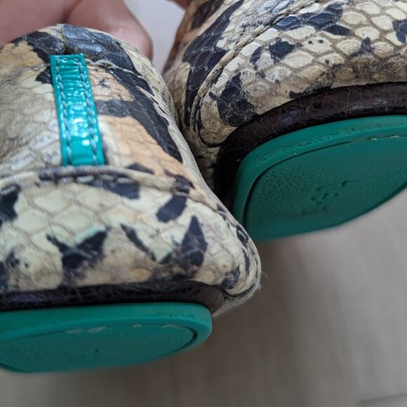 TIEKS "SAND SNAKE" PRINTED LEATHER BALLET FLATS SIZE 7 USED - Picture 8 of 15